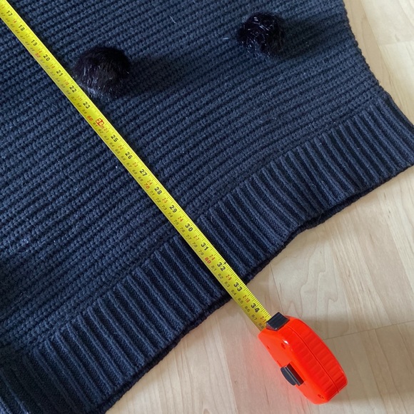 Kate spade ♠️ black turtleneck pom poncho - Picture 5 of 11